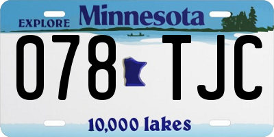 MN license plate 078TJC