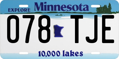 MN license plate 078TJE