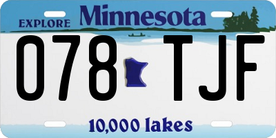 MN license plate 078TJF