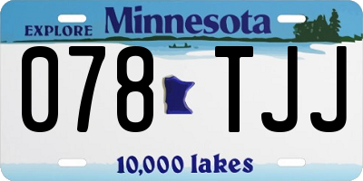 MN license plate 078TJJ