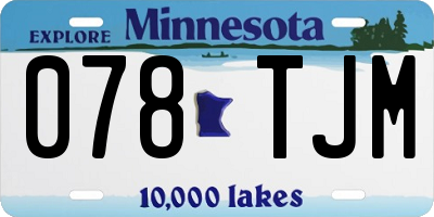 MN license plate 078TJM