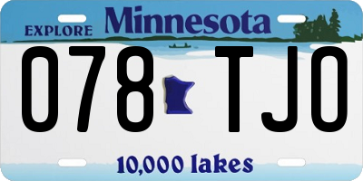 MN license plate 078TJO