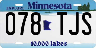 MN license plate 078TJS