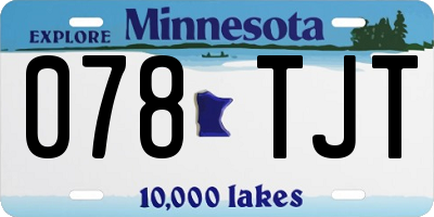 MN license plate 078TJT