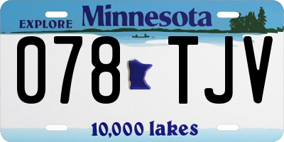 MN license plate 078TJV