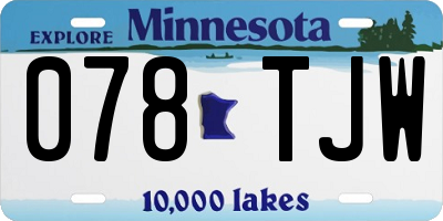 MN license plate 078TJW