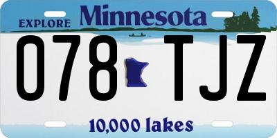 MN license plate 078TJZ