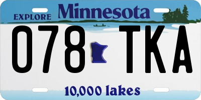 MN license plate 078TKA