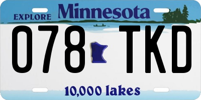 MN license plate 078TKD