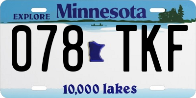 MN license plate 078TKF