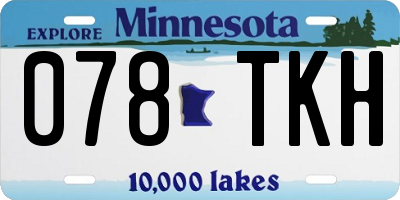 MN license plate 078TKH