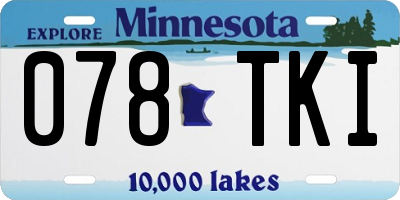 MN license plate 078TKI