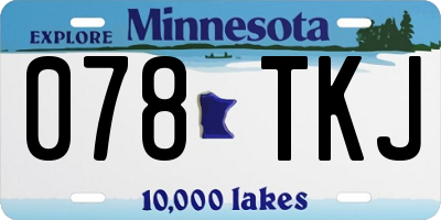 MN license plate 078TKJ