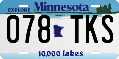 MN license plate 078TKS