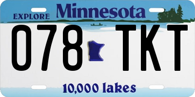 MN license plate 078TKT