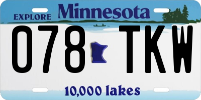 MN license plate 078TKW