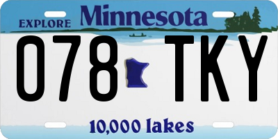 MN license plate 078TKY