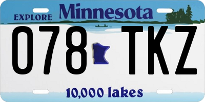 MN license plate 078TKZ