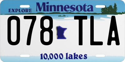 MN license plate 078TLA