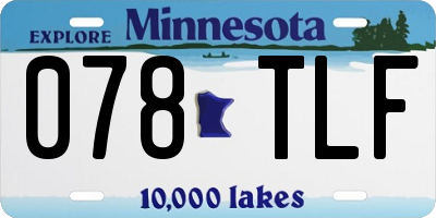 MN license plate 078TLF