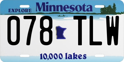 MN license plate 078TLW