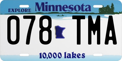 MN license plate 078TMA