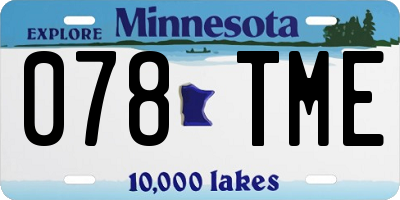 MN license plate 078TME