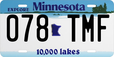 MN license plate 078TMF