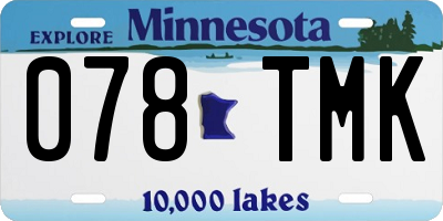 MN license plate 078TMK