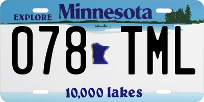 MN license plate 078TML