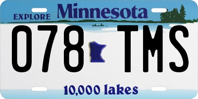 MN license plate 078TMS