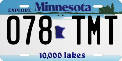 MN license plate 078TMT