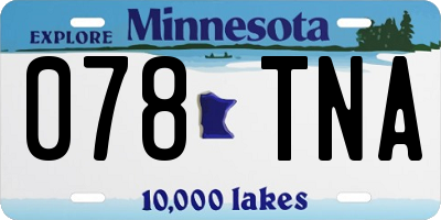 MN license plate 078TNA