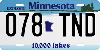 MN license plate 078TND