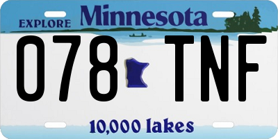 MN license plate 078TNF