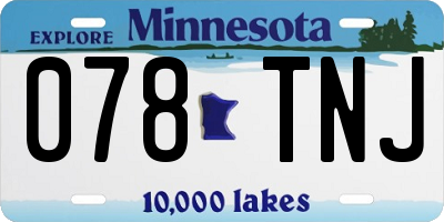MN license plate 078TNJ