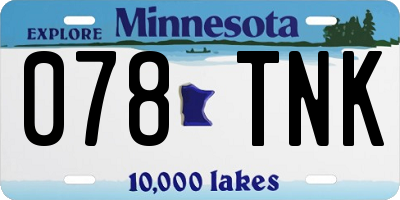 MN license plate 078TNK