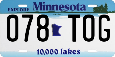 MN license plate 078TOG