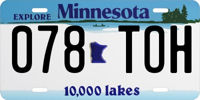MN license plate 078TOH
