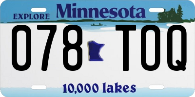 MN license plate 078TOQ