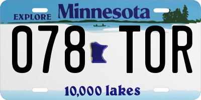 MN license plate 078TOR