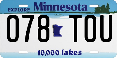 MN license plate 078TOU