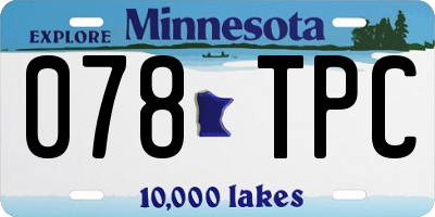 MN license plate 078TPC