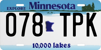MN license plate 078TPK
