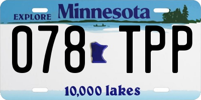 MN license plate 078TPP