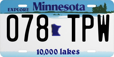 MN license plate 078TPW