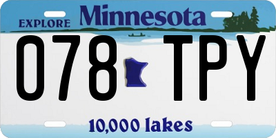 MN license plate 078TPY
