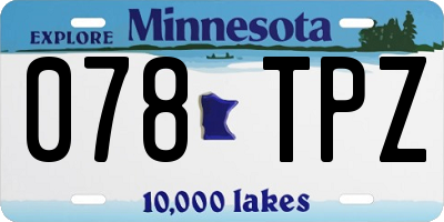 MN license plate 078TPZ