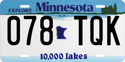 MN license plate 078TQK