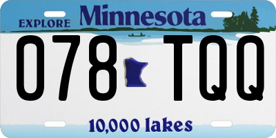 MN license plate 078TQQ